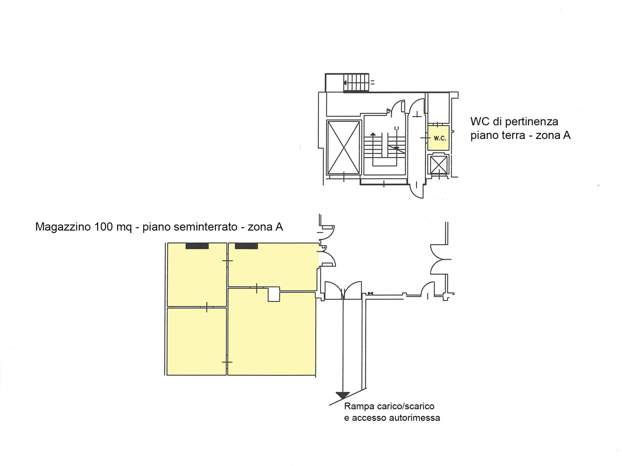 Floorplan - Warehouse for rent in Milan - 100 sqm (1076 sqft) - Atlantic Business Center